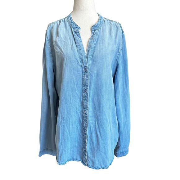 Cloth & Stone Blue Anthropologie Long Sleeve Shirt Women's Size Large | 37-15 - Picture 1 of 7